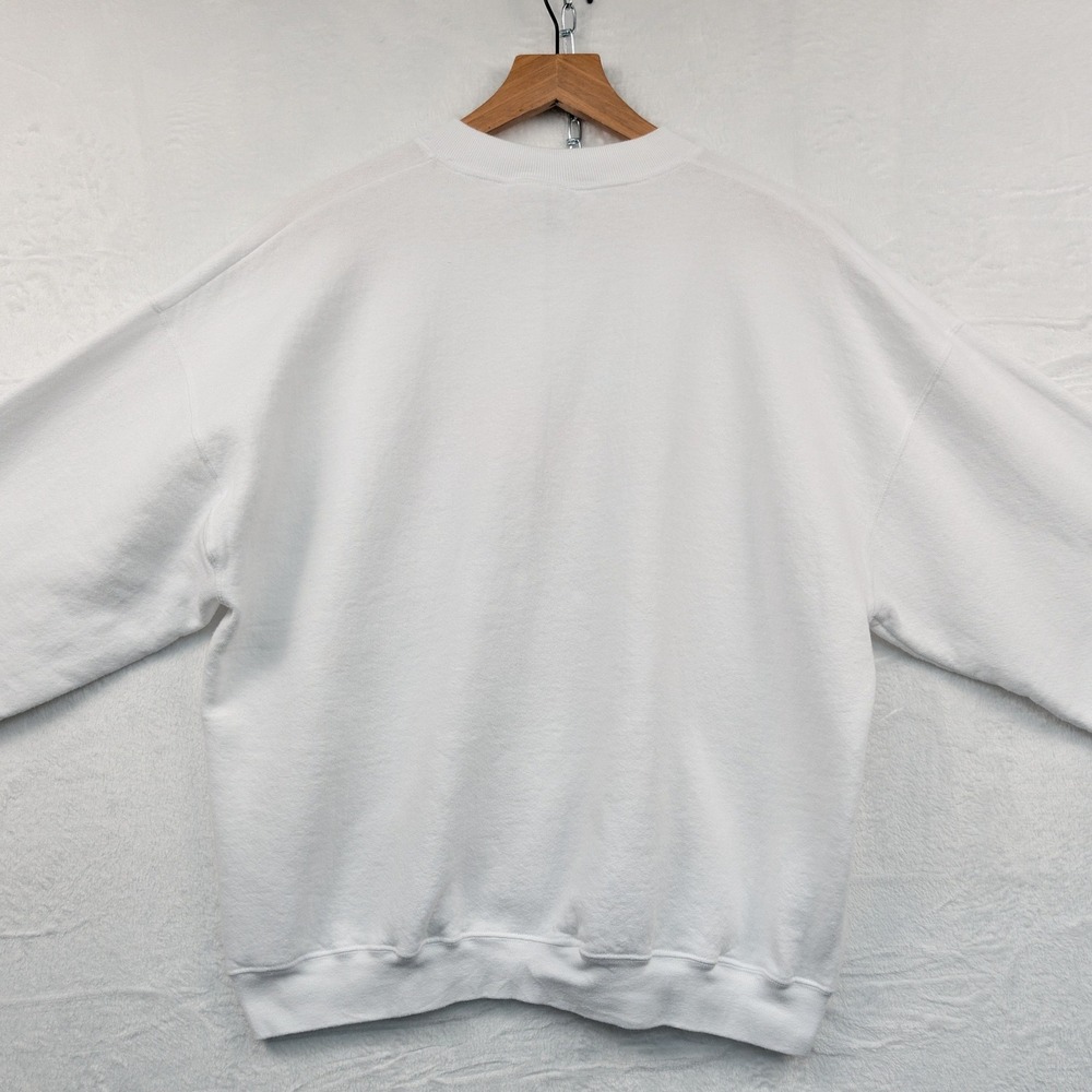 VTG Humor Sweatshirt Men's XL White Cat Graphic Animal Cute Boxy Cartoon 90s - Picture 8 of 12